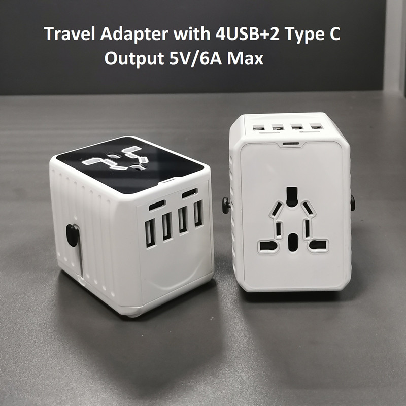 Én type C ikke nok? 2 Type C + 4USB universal rejse adapter kommer!